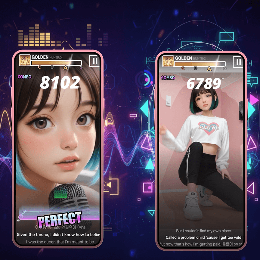 노래와 춤 분석/평가 시스템 개념 이미지